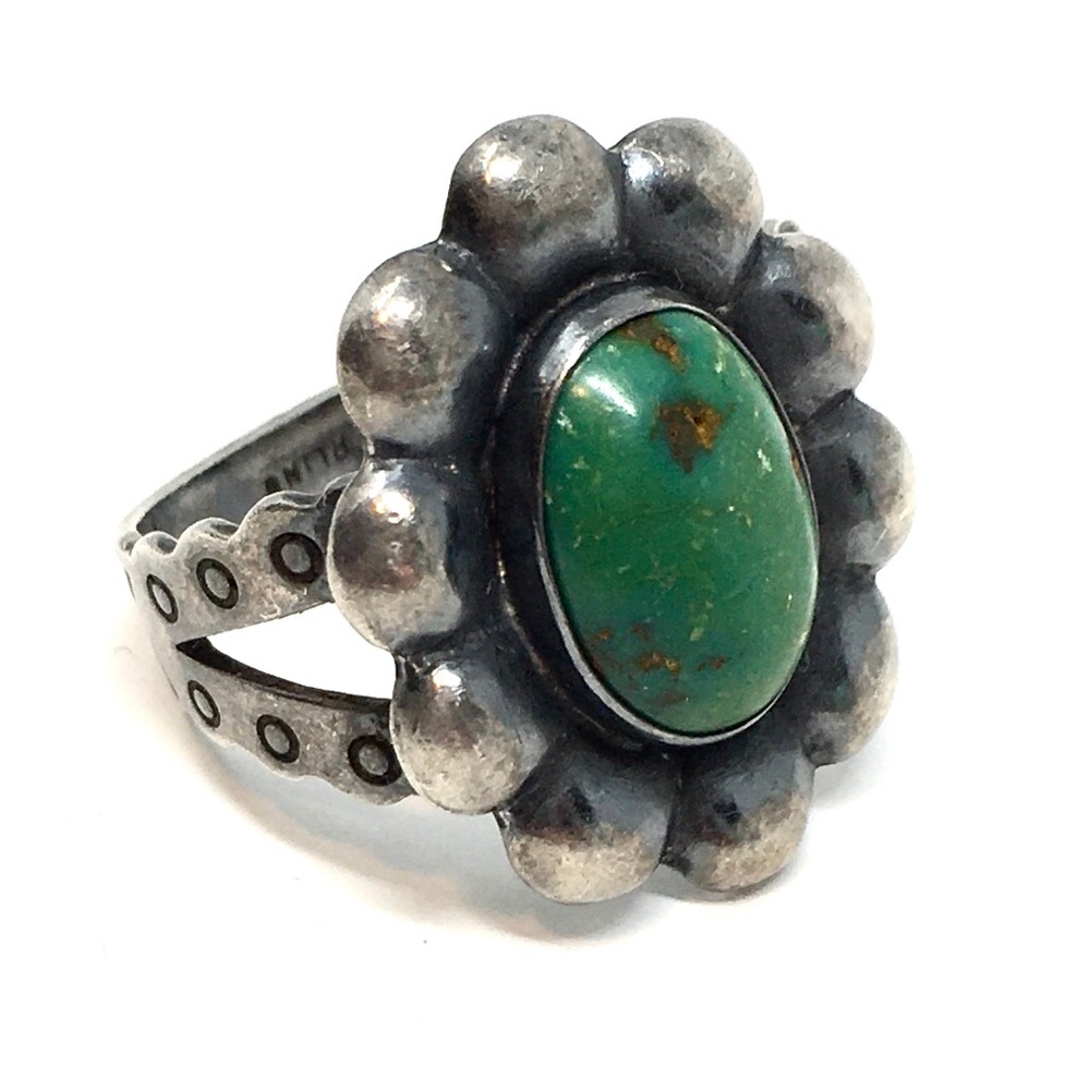 Vintage 925 Navajo Flower Ring